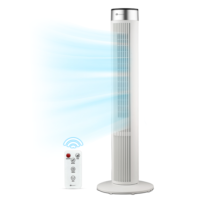 40-inch Oscillating Tower Fan with Timer, Sleep Mode and Remote Control